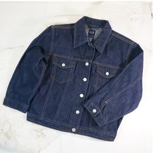 Gap Jeans Jacket Dark Denim 3/4 Sleeve Medium